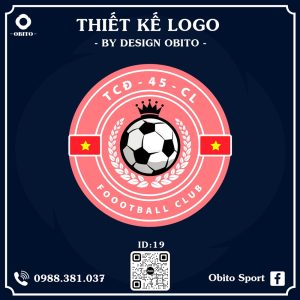 Logo Bóng Đá Hồng Đỏ Design Obito – Biểu tượng hiện đại cho CLB trẻ