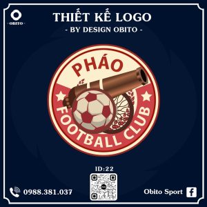 Logo Đẹp Đội Bóng PHÁO FC - Tông Đỏ Bordeaux & Kem Sang Trọng