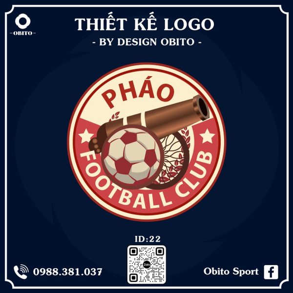 Logo Đẹp Đội Bóng PHÁO FC - Tông Đỏ Bordeaux & Kem Sang Trọng