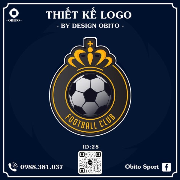 Logo Bóng Đá Màu Đen Vàng Kim - Thiết Kế Vector Chuyên Nghiệp