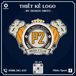 Logo P2 Media Group – Tông Xanh Đậm Vàng Cam Nổi Bật