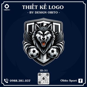 Logo Đội Bóng Obito - Màu Đen Trắng Đỏ Mạnh Mẽ