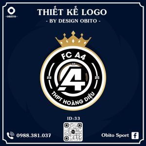 Logo Bóng Đá Đen Trắng Vàng Đồng - Biểu Tượng Vương Miện Quyền Lực