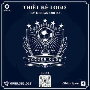 Logo Bóng Đá Xanh Navy Trắng - Thiết Kế Vector Chuyên Nghiệp