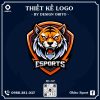 Logo Bóng Đá Esports Cam Vàng Mạnh Mẽ