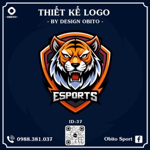 Logo Bóng Đá Esports Cam Vàng Mạnh Mẽ