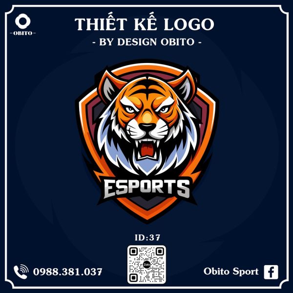 Logo Bóng Đá Esports Cam Vàng Mạnh Mẽ