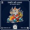 Logo Bóng Đá Màu Đỏ Cam Năng Động Với Mascot Tê Giác