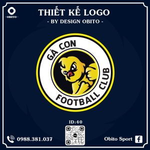 Logo Gà Con Football Club - Tông Vàng Cá Tính