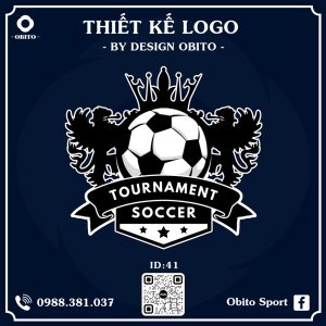 Logo Bóng Đá Tournament Soccer Màu Xanh Navy - Thiết Kế Design Obito