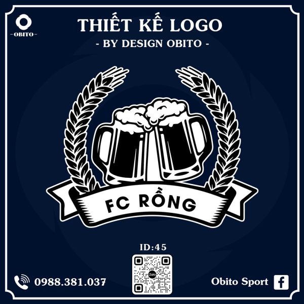 Logo FC Rồng - Tông Xanh Navy Chuyên Nghiệp & Mạnh Mẽ