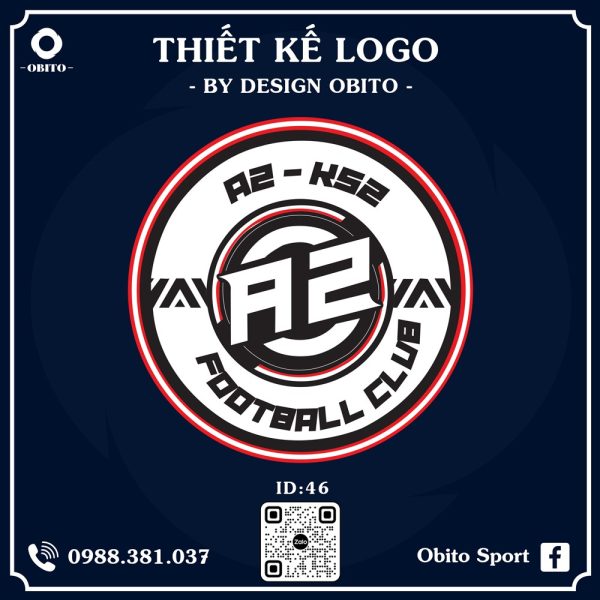 Logo Bóng Đá 46 - Thiết Kế Màu Đỏ Đen Trắng Cá Tính