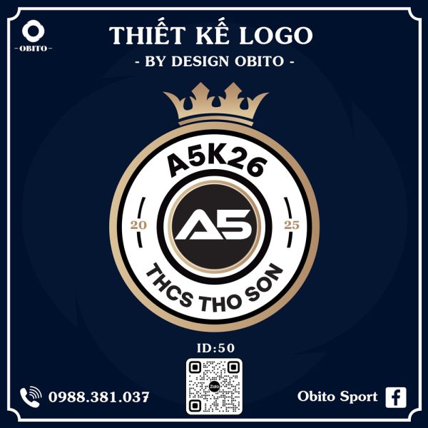 Logo A5K26 – Xanh Navy đẳng cấp dành cho THCS Thọ Sơn