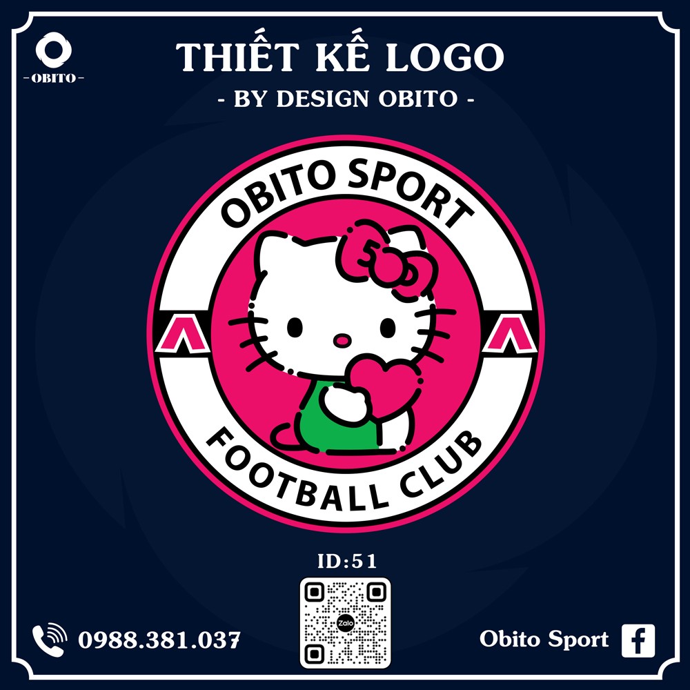 Thiết kế logo bóng đá màu hồng đậm trẻ trung