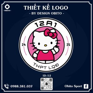 Logo lớp 12A1 màu hồng pastel - Thiết kế dễ thương, cá nhân hóa từng lớp học