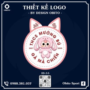 Logo Bóng Đá Thỏ Hồng Pastel Dễ Thương Cho Học Sinh