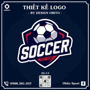 Logo Bóng Đá 57 – Phong Cách Mạnh Mẽ Màu Xanh Than Đậm