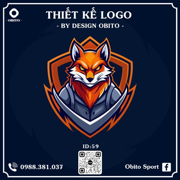 Logo Bóng Đá Obito Cam Đỏ Năng Động
