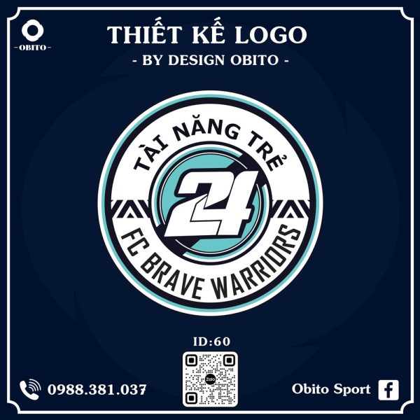 Logo Đội Bóng Tài Năng Trẻ FC Brave Warriors - Xanh Ngọc Năng Động