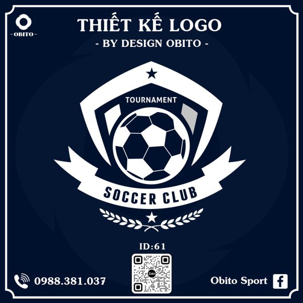 Logo Bóng Đá Thiết Kế Riêng Màu Xanh Navy - Soccer Club by Design Obito