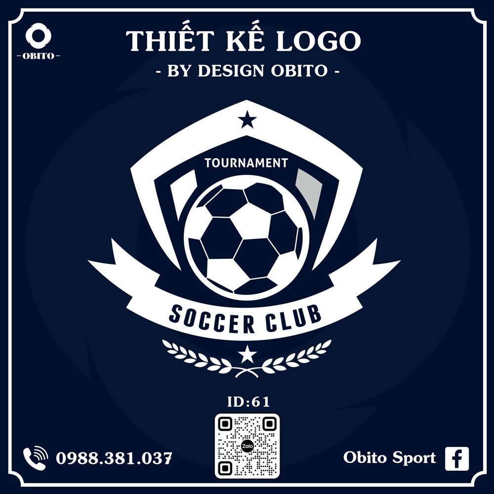 Thiết kế logo bóng đá xanh navy dành riêng cho CLB - Design Obito