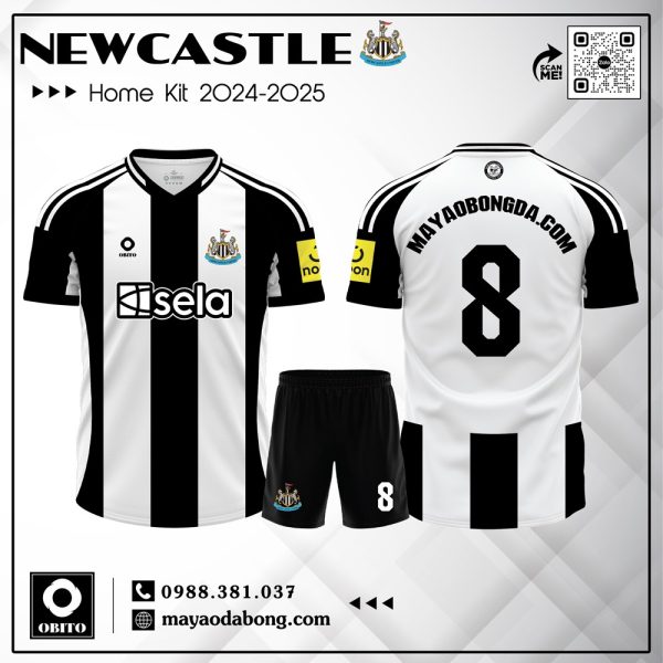 Quần Áo CLB Newcastle Sân Nhà 2025 - Đen Trắng Cá Tính