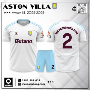 Áo đấu Aston Villa sân khách 2024-2025 - Trắng thanh lịch