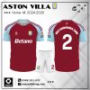 Áo Đấu Aston Villa Sân Nhà 2024-2025 Màu Đỏ Đô