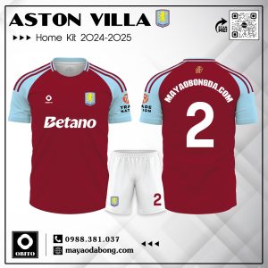 Áo Đấu Aston Villa Sân Nhà 2024-2025 Màu Đỏ Đô