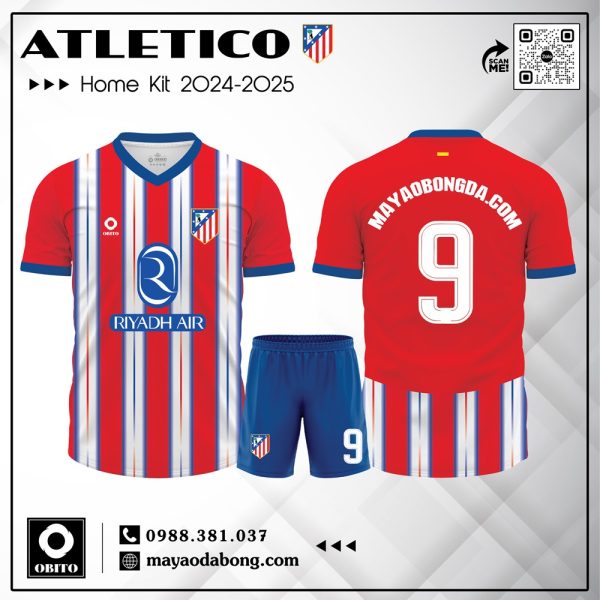 Áo đấu Atletico Home Kit 2024-2025 - Đỏ truyền thống