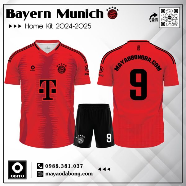 Áo Đấu Bayern Munich Sân Nhà 2024-2025 Màu Đỏ