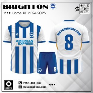 Áo Đá Bóng Brighton Sân Nhà 2024-2025 - Xanh Biển Truyền Thống