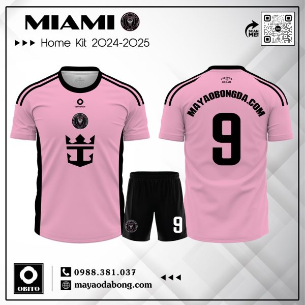 Bộ Quần Áo Bóng Đá Miami Hồng Pastel - Sân Nhà 2024-2025