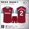 Áo Đấu West Ham 2024-2025 Sân Nhà - Màu Bã Trầu