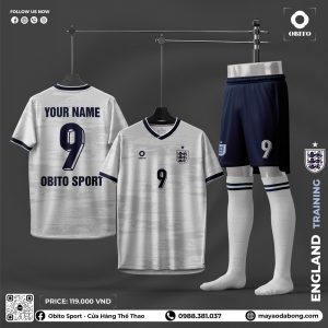 Bộ Quần Áo Bóng Đá Tập Luyện Anh Màu Trắng Xám - Obito Sport