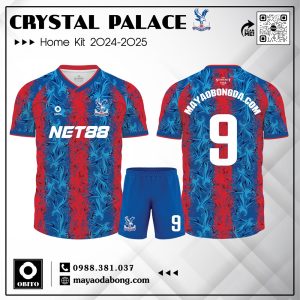 Áo Đấu Crystal Palace Sân Nhà 2024-2025 – Đỏ Xanh Truyền Thống