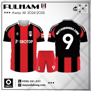 Áo Đấu Fulham 2024-2025 Sân Khách - Đỏ Đen Truyền Thống