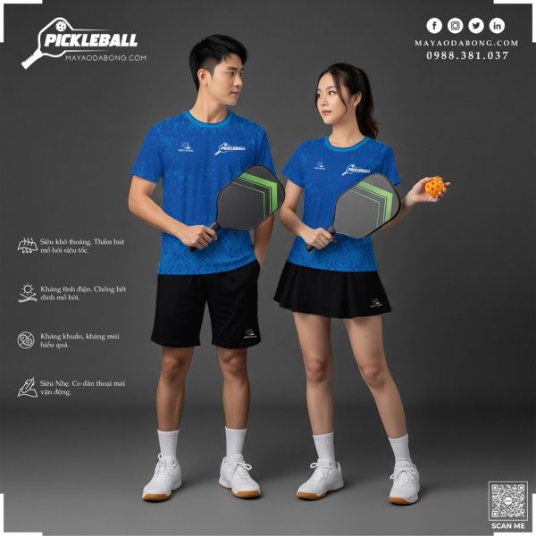 Đồng Phục Pickleball Xanh Dương Năng Động - Thiết Kế Hiện Đại