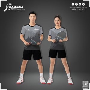 Áo Thể Thao Pickleball Unisex Xám Đen Trắng - Mã 08