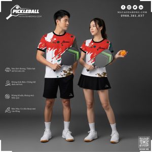 Áo Thể Thao Pickleball Trắng Đen Phối Màu Cá Tính – Mẫu 23