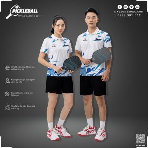 Áo Thun Pickleball Trắng Họa Tiết Xanh Lam Năng Động - AoPickleball-31-1