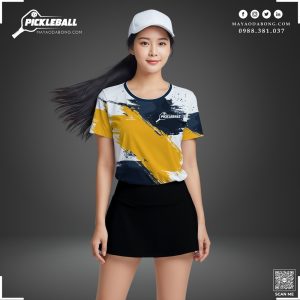Áo Pickleball Trắng Vàng Navy - Thiết Kế Năng Động, Chất Liệu Cao Cấp